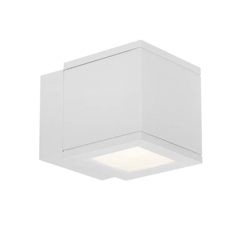 Iluminación WAC Rubix de 2 luces en blanco, luz de cilindro de pared LED ENERGY STAR para interiores o exteriores - WS-W2505-WT