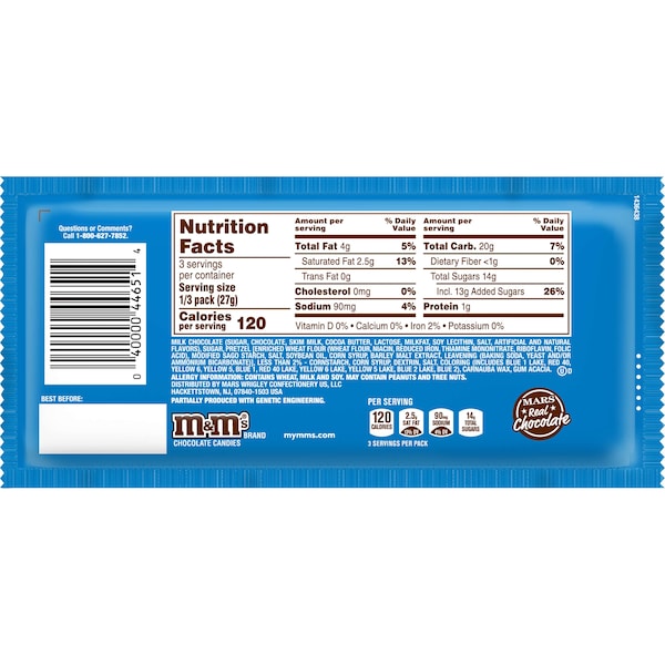 M&Ms M&M's Pretzel de chocolate con leche tamaño para compartir de 2.83 oz., Paquete de 144 - 263132