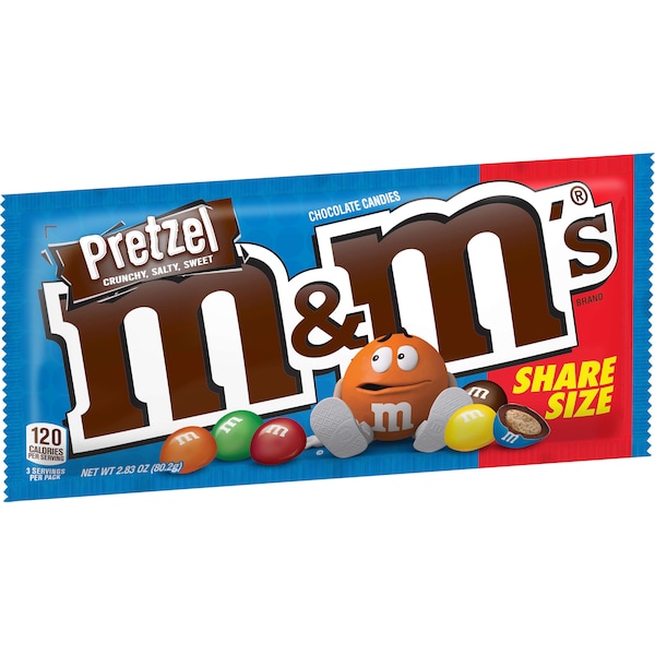 M&Ms M&M's Pretzel de chocolate con leche tamaño para compartir de 2.83 oz., Paquete de 144 - 263132