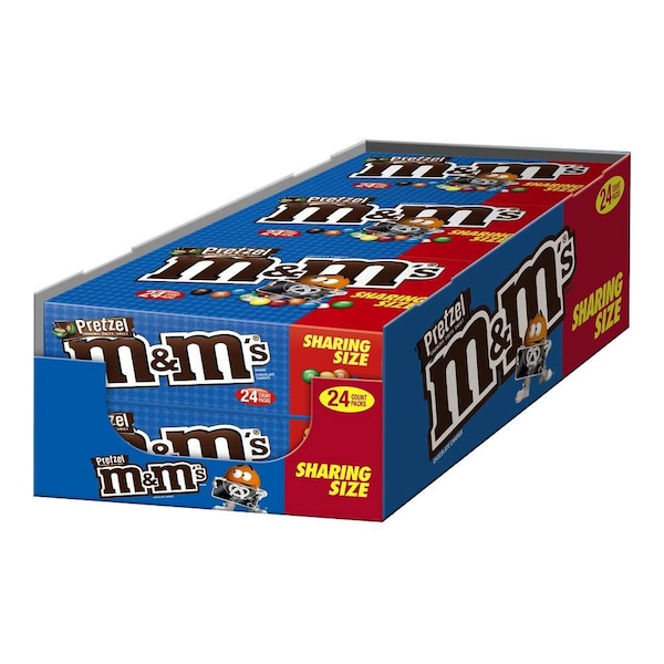 M&Ms M&M's Pretzel de chocolate con leche tamaño para compartir de 2.83 oz., Paquete de 144 - 263132