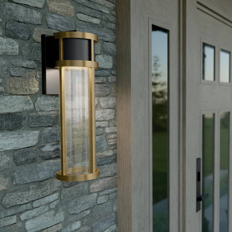 KICHLER Camillo 12 in. 1-Light Textured Black and Brass Modern Outdoor Hardwired Wall Lantern Sconce with Integrated LED - 59139BKT

KICHLER Camillo 12 pulgadas 1 Luz Linterna de Pared para Exterior con Cableado Duro en Texturizado Negro y Latón Moderna con LED Integrado - 59139BKT