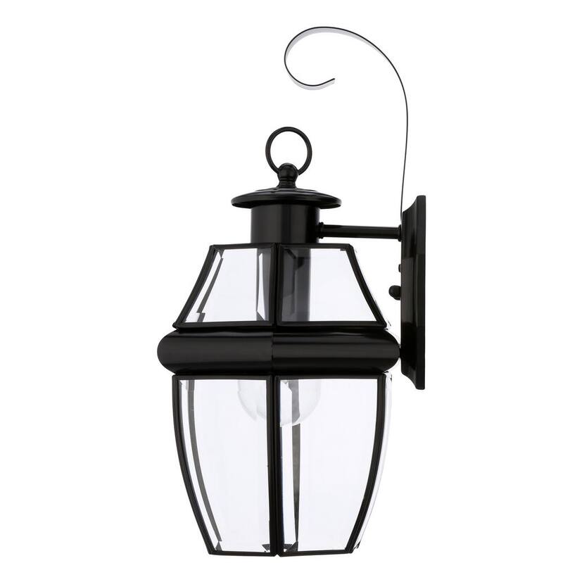 Iluminación de generación Lámpara de pared Lancaster Sconce 1-Luz tradicional al aire libre 14 pulgadas luminaria negra - 8067-12