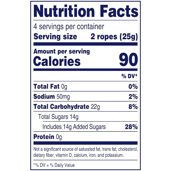 Dulces Sweetart Cuerda de Fresa Estados Unidos 3.5 oz., PK48 - 00079200952877U