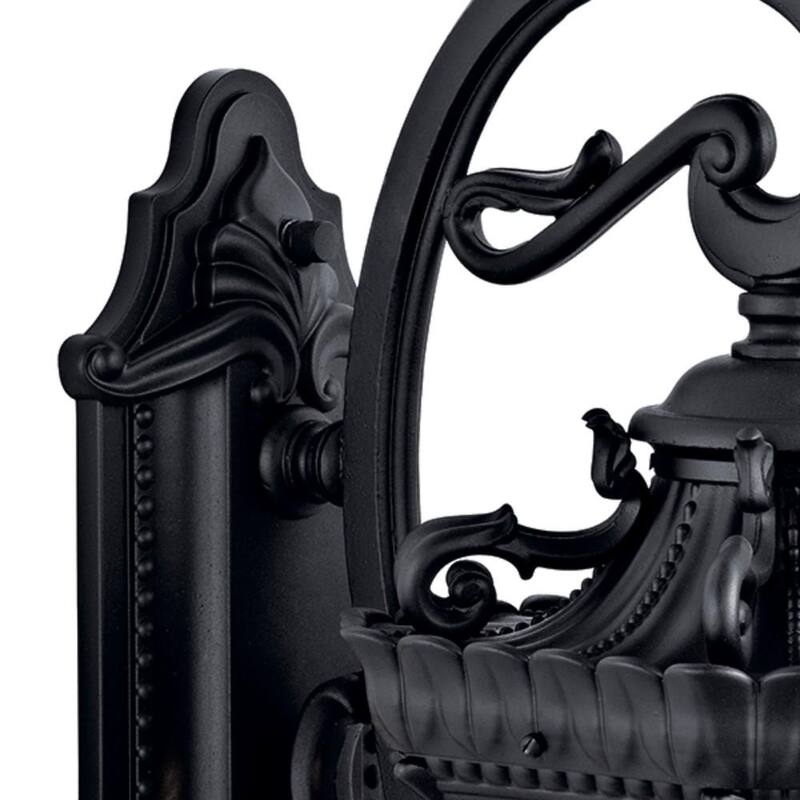 KICHLER Tournai 2-Luz Linterna de Pared Exterior con Cableado Duro y Textura Negra (1-Pack) - 9357BKT