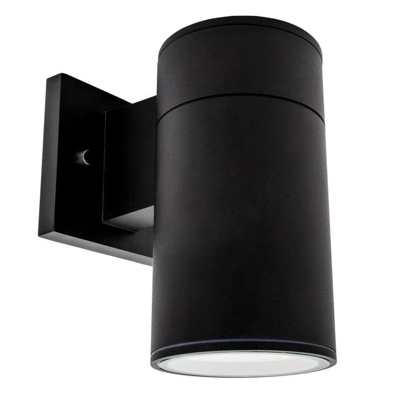 Luz de pared cilíndrica LED exterior Maxxima Black con sensor de crepúsculo a amanecer - MEL-14125W