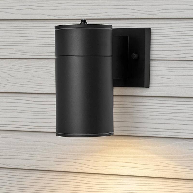 Luz de pared cilíndrica LED exterior Maxxima Black con sensor de crepúsculo a amanecer - MEL-14125W
