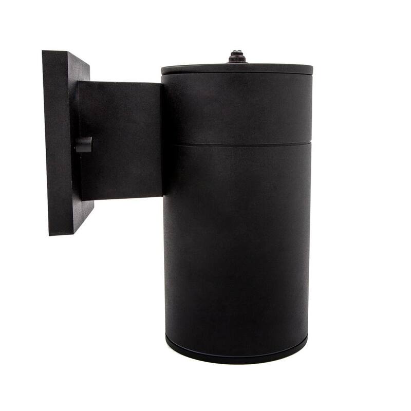 Luz de pared cilíndrica LED exterior Maxxima Black con sensor de crepúsculo a amanecer - MEL-14125W