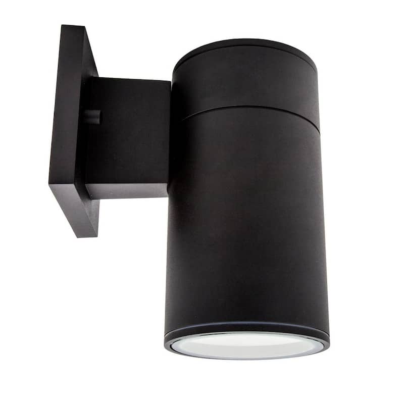 Luz de pared cilíndrica LED exterior Maxxima Black con sensor de crepúsculo a amanecer - MEL-14125W