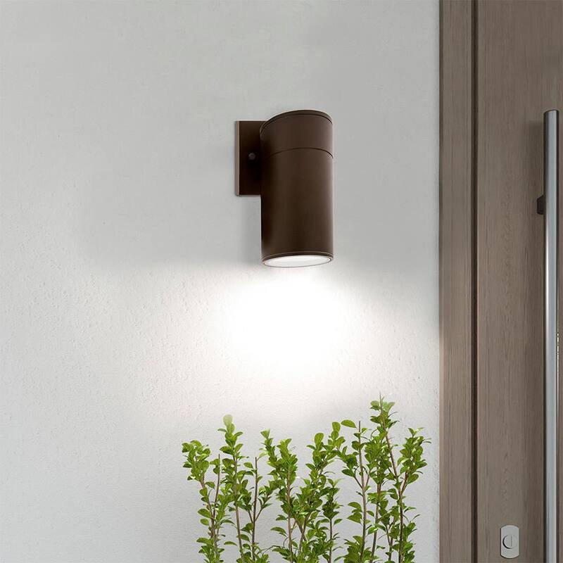 Luz de pared cilíndrica LED exterior Maxxima Black con sensor de crepúsculo a amanecer - MEL-14125W