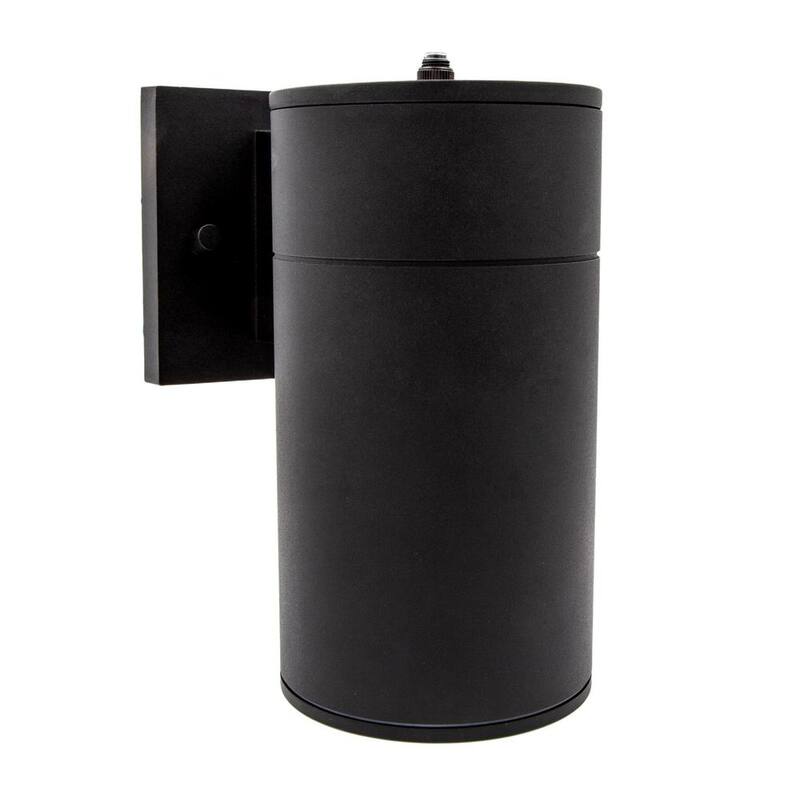 Luz de pared cilíndrica LED exterior Maxxima Black con sensor de crepúsculo a amanecer - MEL-14125W