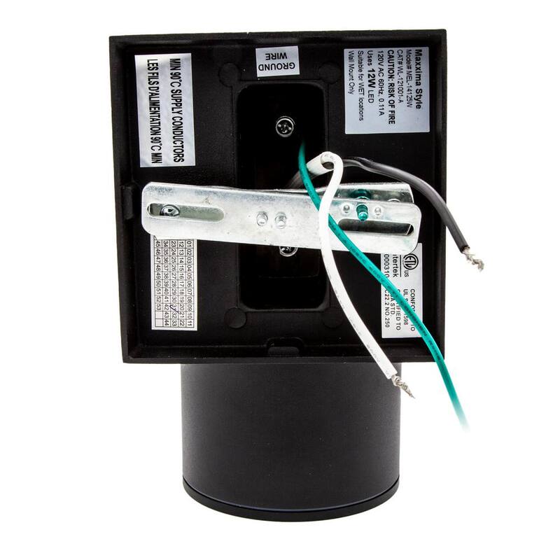 Luz de pared cilíndrica LED exterior Maxxima Black con sensor de crepúsculo a amanecer - MEL-14125W