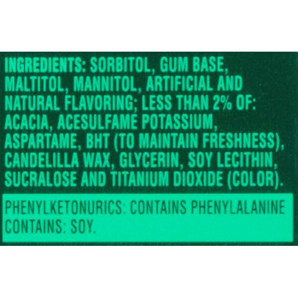 Dentyne Dentyne Single Chicle de menta Spearmint Ice con 16 piezas, PK162 - 31500