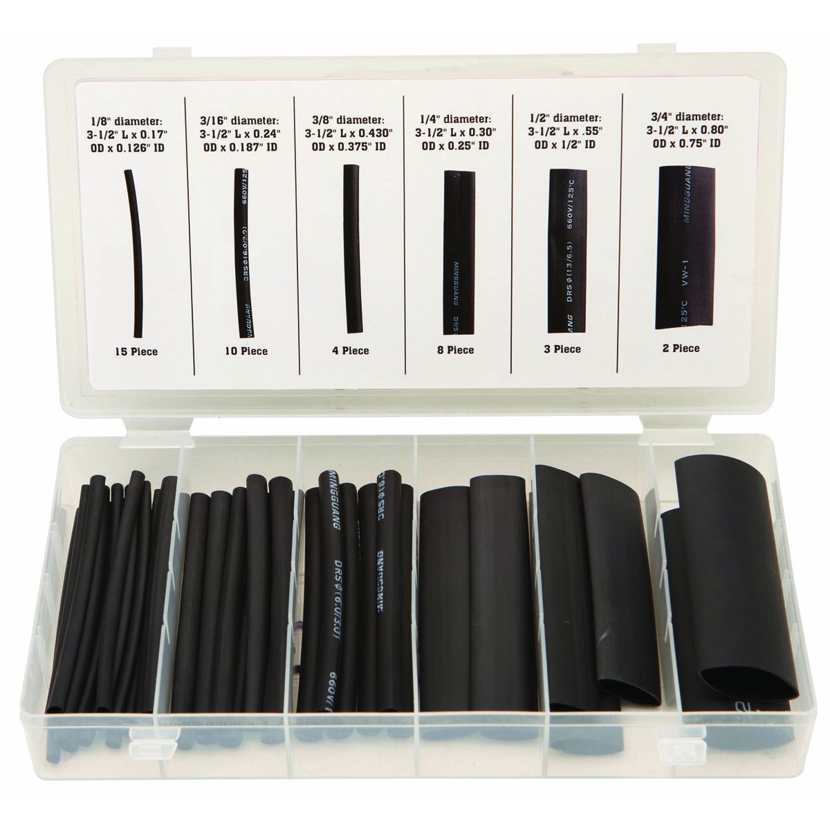Variedad de Tubos Termocontraíbles para Marines en Estuche, 42 Piezas - 67598