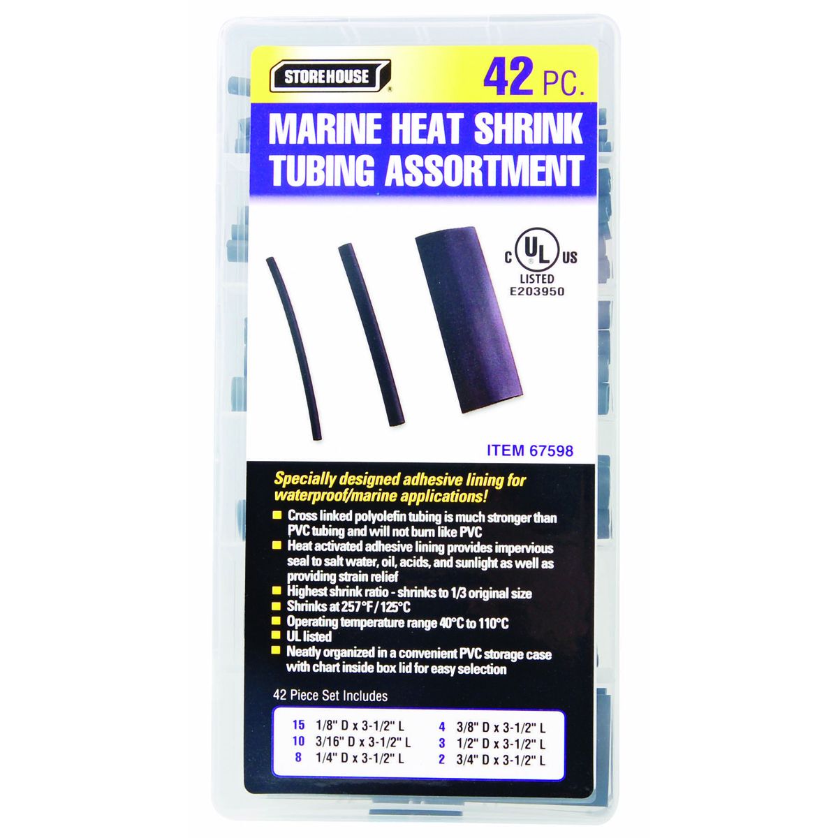 Variedad de Tubos Termocontraíbles para Marines en Estuche, 42 Piezas - 67598
