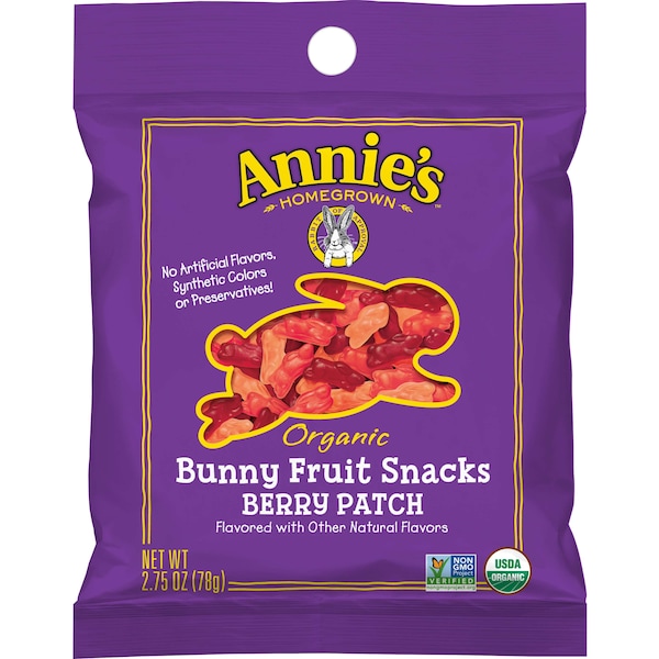 Snacks de frutas orgánicas de conejitos de la Smbrería de Berry de Annie's 2.75 oz, paquete de 36 - 13562-32006