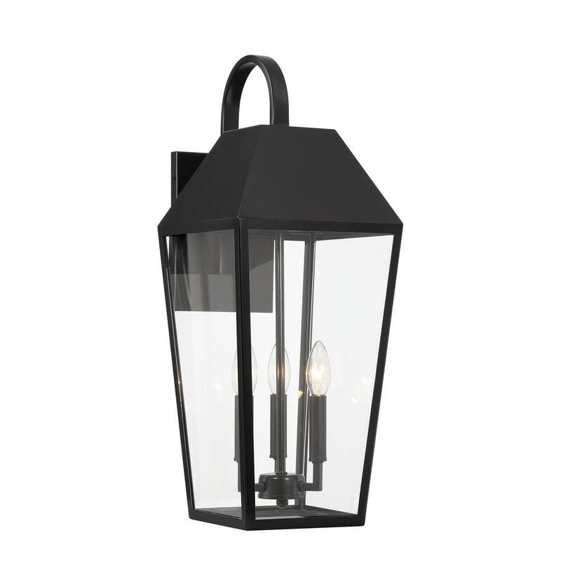Lámpara de pared de exterior negra EasyLite de 24.25 pulgadas con cableado duro y sin bombillas incluidas - 46131-HBT