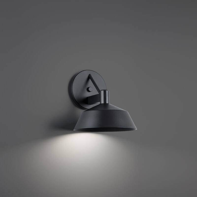 Iluminación de pared exterior con cableado duro WAC Lighting Rockport de 11 pulgadas en negro 3000K LED - WS-W77211-BK.