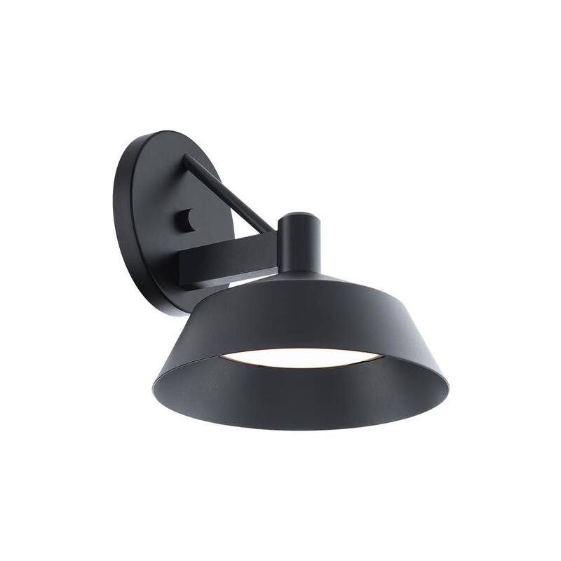 Iluminación de pared exterior con cableado duro WAC Lighting Rockport de 11 pulgadas en negro 3000K LED - WS-W77211-BK.