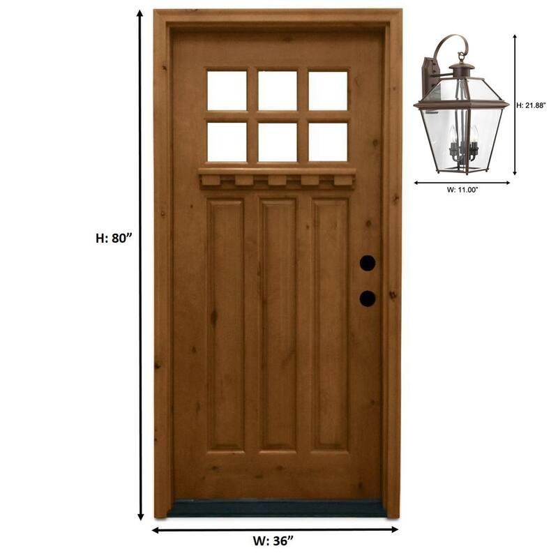 Iluminación Progress de la colección Burlington 3 luces de pared grandes al aire libre de estilo tradicional, en bronce antiguo con vidrio biselado transparente - P6617-20