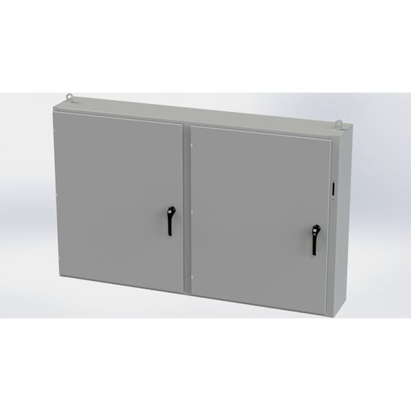 Saginaw Control & Engineering Carbon Steel Electrical Enclosures, 48 in H, 12 in D, 77-3/4 in W, NEMA 3R, 4, 12, 13, Hinged - SCE-48X2D7812