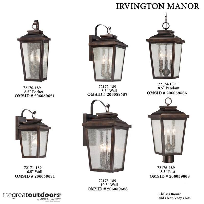 The Great Outdoors por Minka Lavery Irvington Manor Lámpara de Pared de Bronce Chelsea con 4 Luces para Exteriores - 72173-189