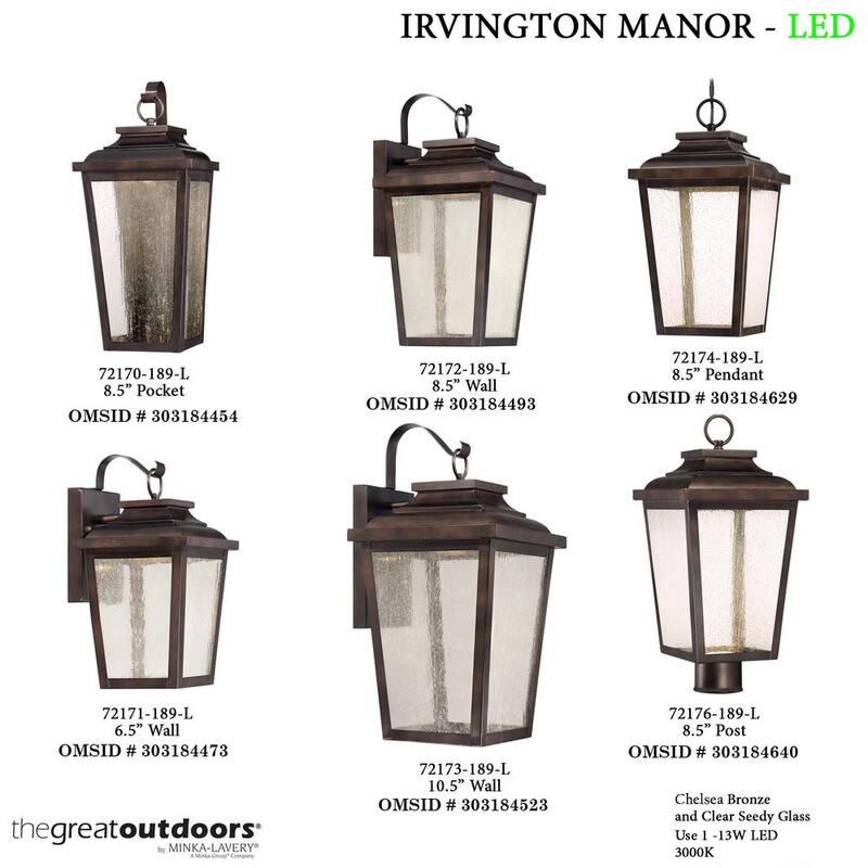 The Great Outdoors por Minka Lavery Irvington Manor Lámpara de Pared de Bronce Chelsea con 4 Luces para Exteriores - 72173-189