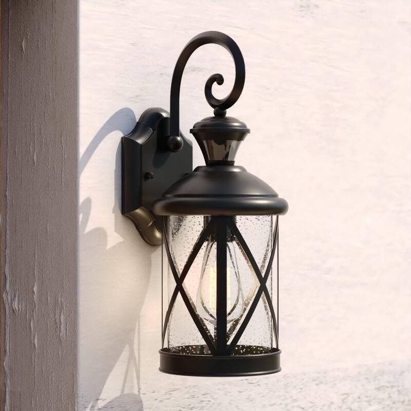 VAXCEL Henderson Negro Lámpara de Pared Exterior con Sensor de Movimiento Crepuscular a Nocturno - T0435