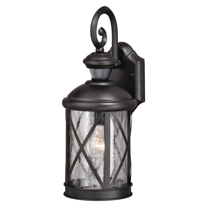 VAXCEL Henderson Negro Lámpara de Pared Exterior con Sensor de Movimiento Crepuscular a Nocturno - T0435