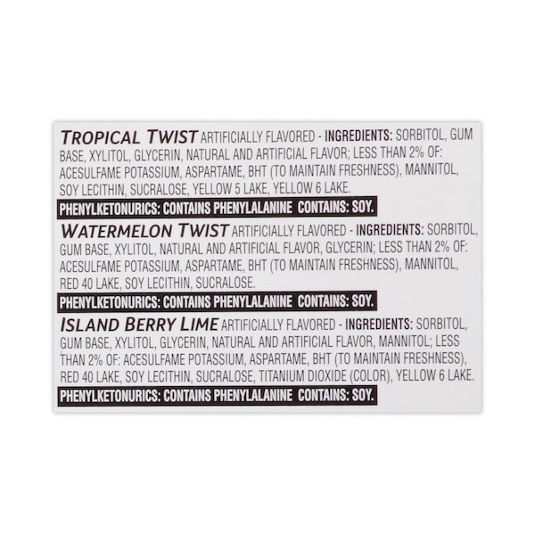 Chicle Trident SugarFree, Variedad de Frutas, 14 Piezas, Paquete de 20, 20 paquetes - 22000891