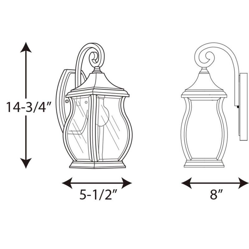 Colección Township de iluminación Progress, lámpara de pared pequeña para exteriores de estilo tradicional con 1 foco en color bronce aceitado y vidrio biselado transparente - P5692-108.