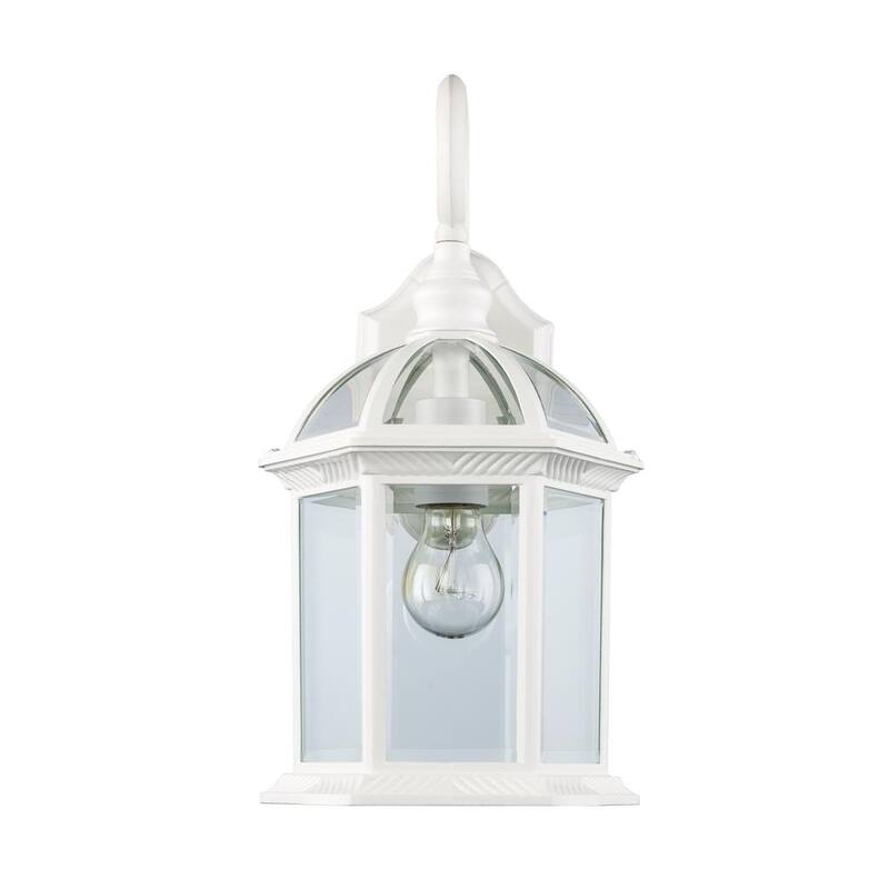 Bel Air Lighting Wentworth Lámpara de Pared al Aire Libre de 1 Luz en Color Blanco con Vidrio Transparente - 4181 WH