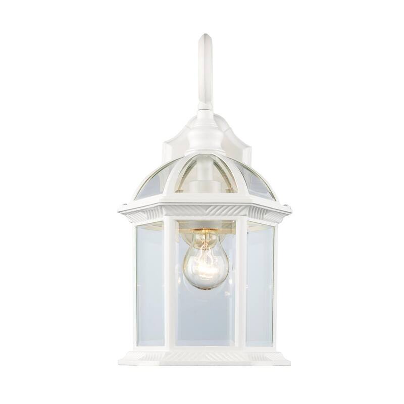 Bel Air Lighting Wentworth Lámpara de Pared al Aire Libre de 1 Luz en Color Blanco con Vidrio Transparente - 4181 WH