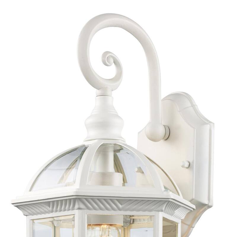Bel Air Lighting Wentworth Lámpara de Pared al Aire Libre de 1 Luz en Color Blanco con Vidrio Transparente - 4181 WH