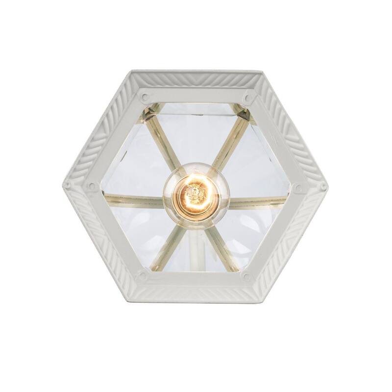 Bel Air Lighting Wentworth Lámpara de Pared al Aire Libre de 1 Luz en Color Blanco con Vidrio Transparente - 4181 WH