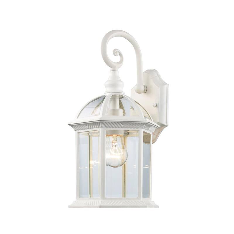 Bel Air Lighting Wentworth Lámpara de Pared al Aire Libre de 1 Luz en Color Blanco con Vidrio Transparente - 4181 WH