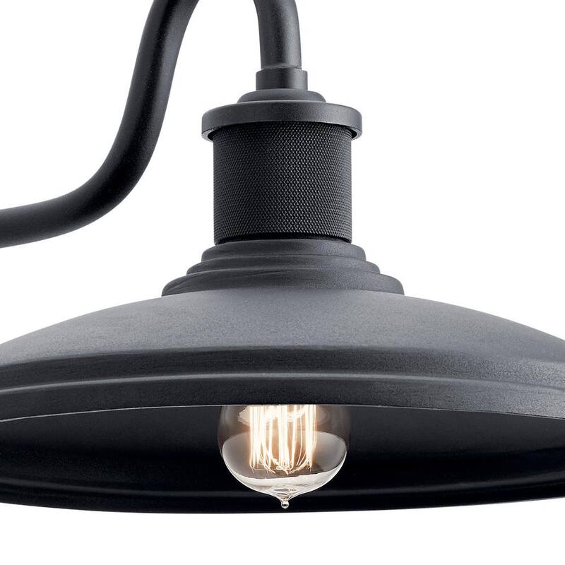 KICHLER Allenbury 9 pulgadas 1 luz Textured Black Outdoor Hardwired Barn Sconce con No se incluyen focos (paquete de 1) - 49981BKT