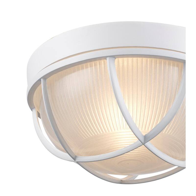 Iluminación Bel Air Aria de 10 pulgadas, 1 Luz, Luminaria de Pared Exterior Redonda Blanca con Vidrio Esmerilado - 41515 WH