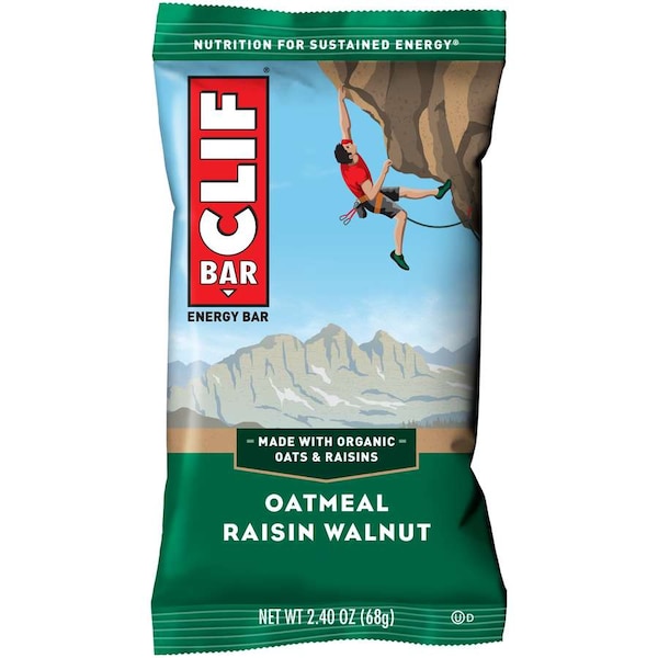 Barra de refrigerio de avena, pasas y nueces Clif Clif de 2.4 oz., PK192 - 161003