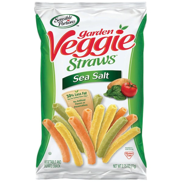 Hain Gourmet Porciones Sensibles de Veggie Straws con Sal Marina, Paquete de 6 - HG32288.