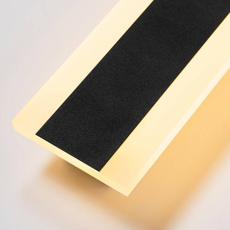 Lámpara de pared para exteriores RRTYO Sue 60 pulgadas en negro 36W tira lineal con luz integrada LED resistente al agua IP65 con cable duro. Aplique de pared de linterna - 3.5 pulgadas de ancho - 81010000053158