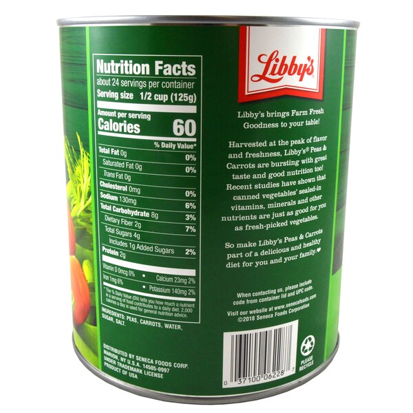 Libbys Vegetable - Chícharo y Zanahoria 105 oz., Paquete de 6 - F003710096228