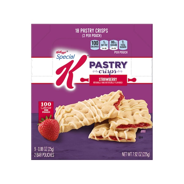 Kellogg's Special K Strudel de Fresa Pastel Crujiente en Porción Individual .88 oz., Paquete con 81 unidades - 3800056923