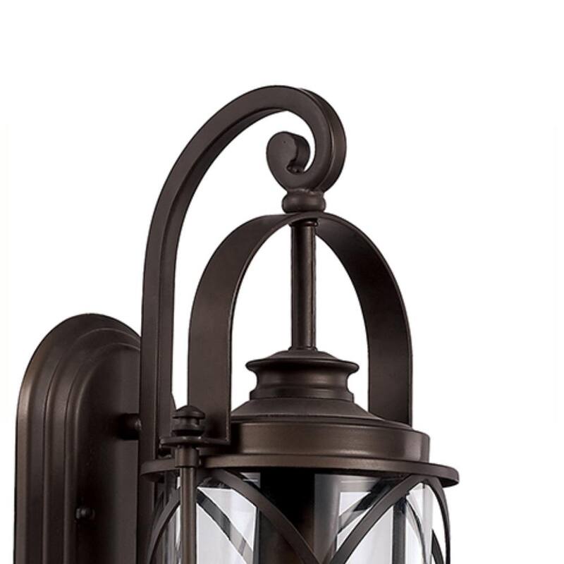 Lámpara de pared para exteriores Monteaux Lighting de 1 luz en bronce frotado con aceite con cristal transparente - BOR01404