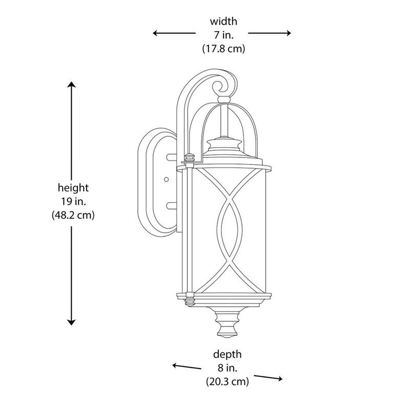 Lámpara de pared para exteriores Monteaux Lighting de 1 luz en bronce frotado con aceite con cristal transparente - BOR01404