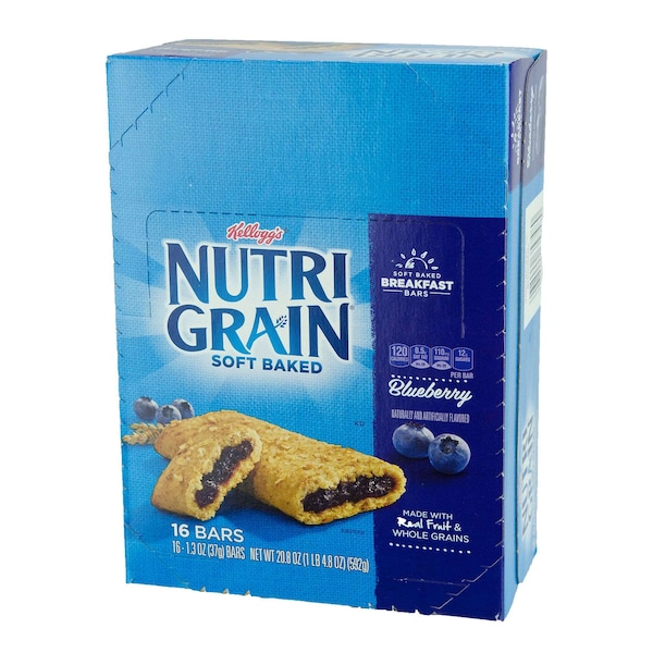 Kellogg's Barra de Cereal Nutri-Grain Arándano 1.3 oz., Paquete de 48 - 3800035745