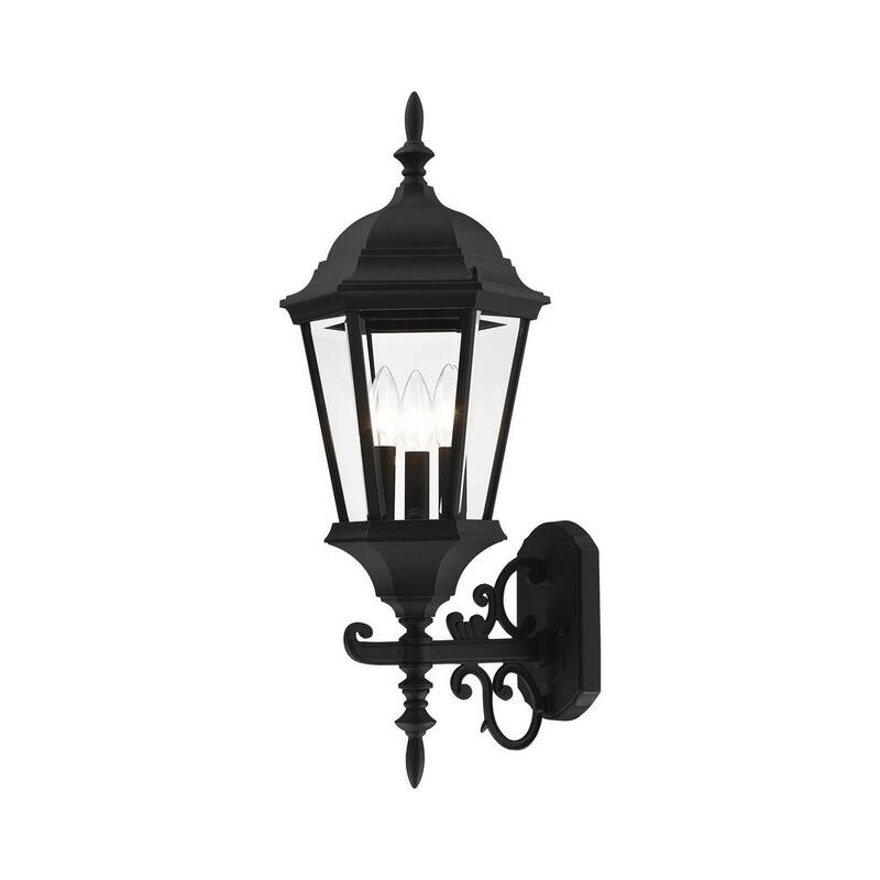 Iluminación Livex Hamilton Linterna de Pared Exterior Negra Texturizada de 3 Luces - 7561-14