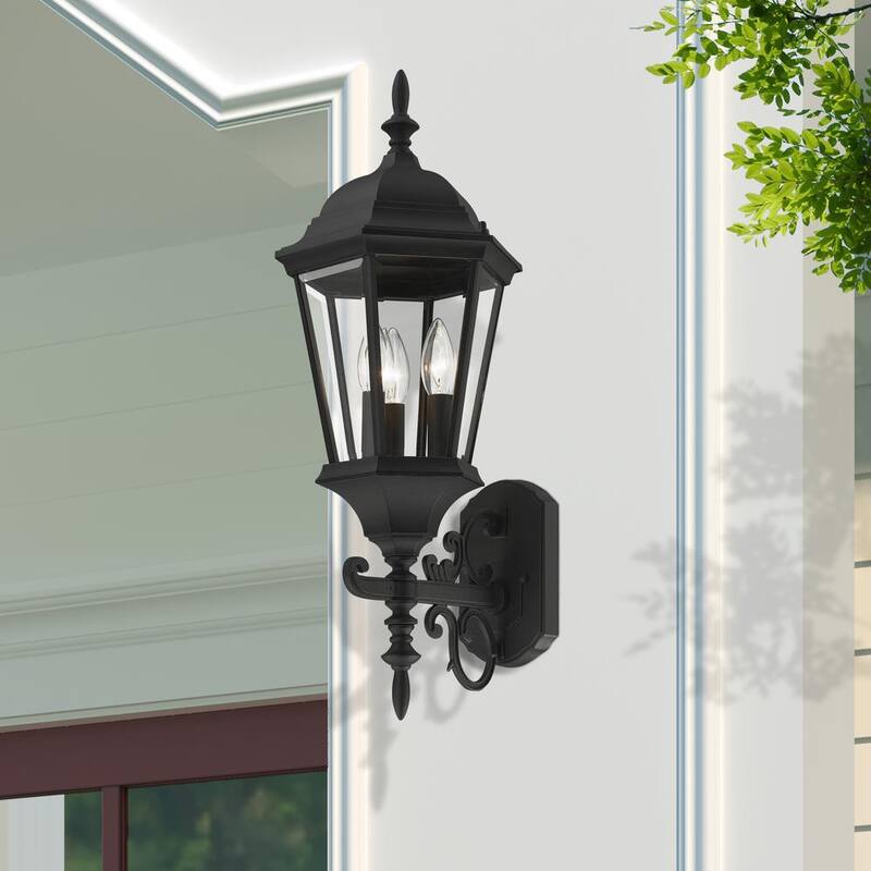 Iluminación Livex Hamilton Linterna de Pared Exterior Negra Texturizada de 3 Luces - 7561-14