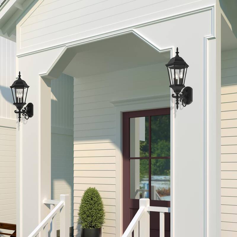 Iluminación Livex Hamilton Linterna de Pared Exterior Negra Texturizada de 3 Luces - 7561-14