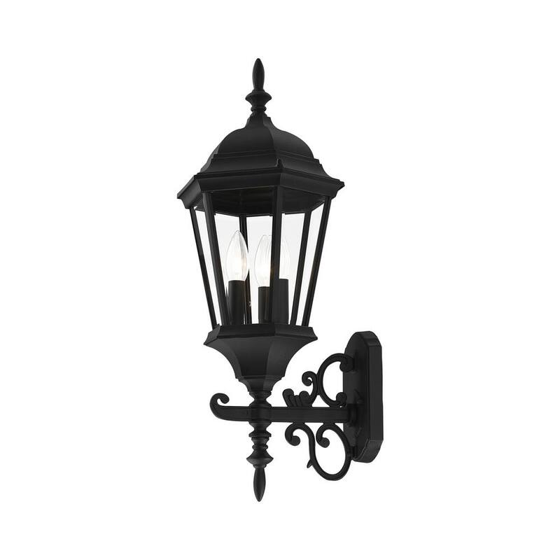 Iluminación Livex Hamilton Linterna de Pared Exterior Negra Texturizada de 3 Luces - 7561-14