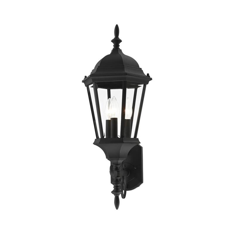 Iluminación Livex Hamilton Linterna de Pared Exterior Negra Texturizada de 3 Luces - 7561-14